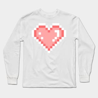 Pixel Hearts Pattern Long Sleeve T-Shirt